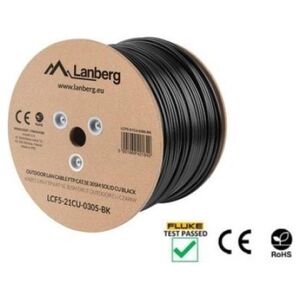 Lanberg Lanberg kabel instalacyjny FTP, kat. 5e, drut OUTDOOR CU, 305m, czarny