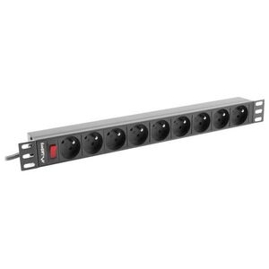 Lanberg Listwa zasilająca PDU 19" 1U 9x 230V PL 3m (PDU-09E-0300-BK)