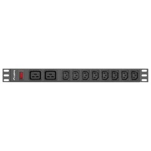 Lanberg Listwa zasilająca PDU 19" 1U 2x C19 + 8x IEC C13 2m (PDU-02I1908I-0200-C20-BK)