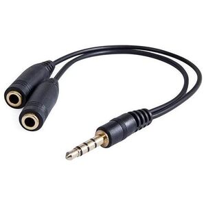 Kabel Jack 3.5mm - Jack 3.5mm x2 0.2m czarny