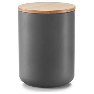 Zeller Zeller, Pojemnik z bambusową zakrywką, 1500 ml, ceramiczny, kol. antracyt