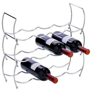 Zeller Zeller, Metalowy regał na wino, 14x42x14cm