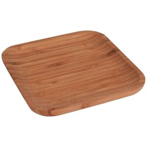 Excellent Houseware Talerz drewniany BAMBUSOWY kwadratowy taca patera 17x17 cm