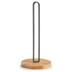 Zeller Stojak na papier kuchenny, bambus / metal, czarny, 15x31,5 cm