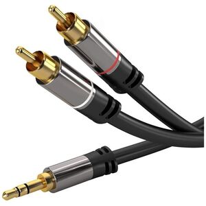 Kabel PremiumCord Jack 3.5mm - RCA (Cinch) x2 5m czarny (kjqcin5)