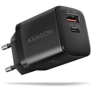 Ładowarka Axagon ACU-PQ30 Ładowarka sieciowa, PD & QC 30W, QC3.0,4.0/AFC/FCP/PPS/Apple, Czarna
