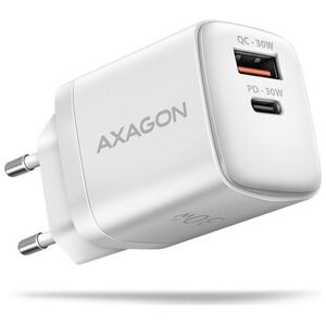 Ładowarka Axagon ACU-PQ30W Ładowarka sieciowa PD & QC 30W, QC3.0,4.0/AFC/FCP/PPS/Apple Biała