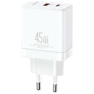 Ładowarka Usams Ładowarka sieciowa USB-C+USB-A 45W GaN PD 3.0