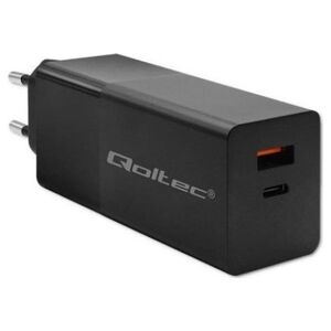 Ładowarka Qoltec Ładowarka GaN Power Pro | 1xUSB-C | 1xUSB | 100W | 5-20V | 1.5-5A| PD | Czarna
