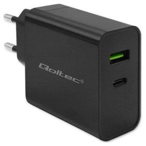 Ładowarka Qoltec Ładowarka Super Quick PD | 1xUSB-C | 1xUSB | 45W | 5-20V | 2.25-3A | Czarna