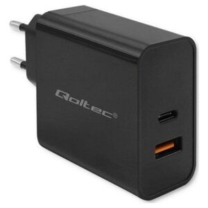 Ładowarka Qoltec Ładowarka Super Quick PD | 1xUSB-C | 1xUSB | 65W | 5-20V | 1.5-3.25A | Czarna