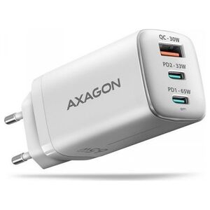 Ładowarka Axagon ACU-DPQ65W Ładowarka sieciowa GaN 65W, 3x port (USB-A + dual USB-C) PD3.0/QC4+/PPS/Apple, biała