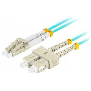 Lanberg Patchcord światłowodowy Lanberg MM LC/UPC-LC/UPC DUPLEX 3.0MM OM3 50/125 LSZH 0.5m aqua