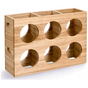 Zeller Stojak na 6 butelek, drewno, 38 x 11,6 x 27 cm