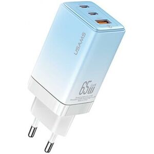 Ładowarka Usams USAMS Ład. siec. 2xUSB-C+1xUSB 65W (only head) GaN PD3.0 +QC3.0 Fast Charging niebieski/gradient blue Sandru Series CC180TC04 (US-CC180)