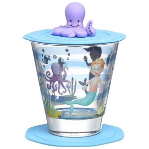 Leonardo Szklanka z pokrywą i spodkiem 215ml morze BAMBINI AVVENTURA - Leonardo
