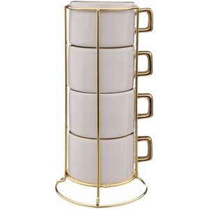 Secret de Gourmet Filiżanki ceramiczne na stojaku ARYA, 170 ml, 4 sztuki