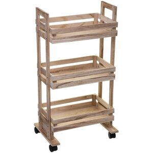 5five Wózek kuchenny z 3 półkami, drewniany, 82 cm
