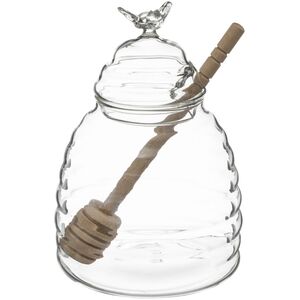 5five Słoik szklany do przechowywania miodu, duży pojemnik kuchenny + specjalna łyżka - wys. 14 cm, SECRET de GOURMET