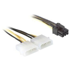 Delock Molex x2 - PCIe 6-pin, 0.15m, Żółty (82315)