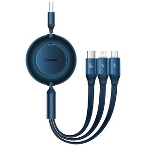 Baseus Καλώδιο USB 3σε1 για MicroUSB/USB-C/Lightning Bright Mirror 3 66W/2A 1.1m Μπλε (CAMJ010103) (BASCAMJ010103) έως 12 άτοκες Δόσεις