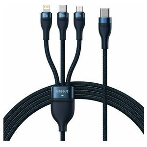 Baseus Καλώδιο USB 3σε1 Flash Series 2 USB-C/MicroUSB/Lightning 100W 1.5m Μπλε (CASS030203) (BASCASS030203) έως 12 άτοκες Δόσεις