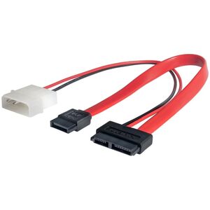 Akyga SATA - SATA Slimline + Molex, 0.2m, Czerwony (AK-CA-45)