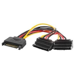 Lanberg SATA 15-pin - SATA 15-pin x2, 0.15m, Wielokolorowy (CA-SASA-10CU-0015)