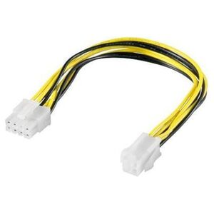 PremiumCord ATX/EPS 4-pin - ATX/EPS 8-pin, 0.24m, Żółty (kn-16)