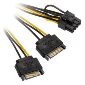 Akasa SATA 15-pin - PCIe 8-pin, 0.3m, Żółty (ZUAD-1008)