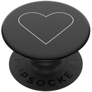 PopSockets PopSockets PopGrip - Wysuwana podstawa i uchwyt do smartfonów i tabletów z wymienną górną częścią - White Heart Black