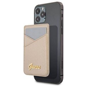 Guess Kieszeń na karty Guess Wallet Card Slot GUWMSSASLGO MagSafe Saffiano złoty/gold