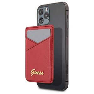 Guess Kieszeń na karty Guess Wallet Card Slot GUWMSSASLRE MagSafe Saffiano czerwony/red