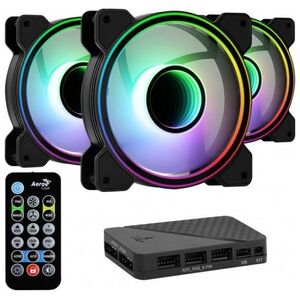 Wentylator Aerocool Mirage 12 ARGB Pro 3-pack + Hub + Pilot (AEROPGSMIRAGE12-A-P)
