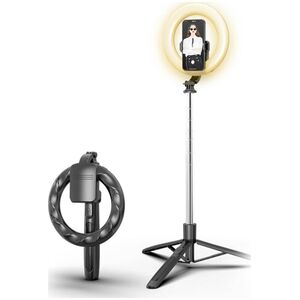 Usams USAMS Uchwyt na telefon z lampą LED tripod czarny/black ZB241ZJ01 (US-ZB241)