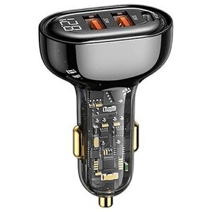 Ładowarka Usams USAMS Ład. sam. 1xUSB-C 2xUSB-A 125W Fast Charge transparent black CC158CC01 (US-CC158)