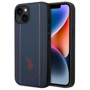 US POLO Etui US Polo do iPhone 14 Plus 6,7" granatowy/navy blue Leather Stitch