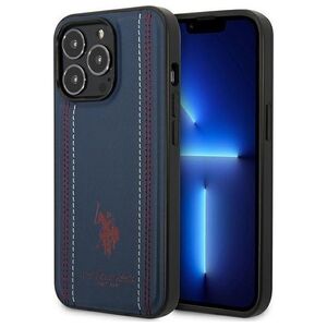 US POLO Etui US Polo do iPhone 14 Pro Max 6,7" granatowy/navy blue Leather Stitch