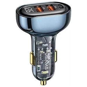 Ładowarka Usams Ładowarka samochodowa USAMS 2xUSB+1xUSB-C 80W Fast Charge niebieski/blue (US-CC159)
