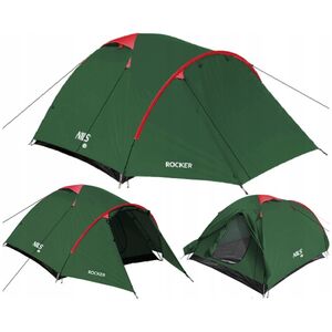 Namiot turystyczny Nils Extreme NC6013 ZIELONO-CZERWONY NAMIOT KEMPINGOWY ROCKER NILS CAMP