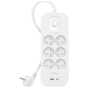 Listwa zasilająca Belkin SurgePlus przeciwprzepięciowa 6 gniazd 2 m biała (SRB002ca2M)