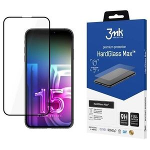 3MK Szkło HardGlass Max iPhone 15 6.1" czarny/black, Fullscreen Glass