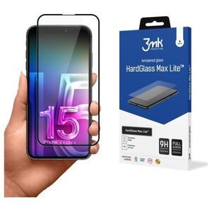 3MK Szkło HardGlass Max Lite Black iPhone 15