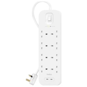 Listwa zasilająca Belkin Listwa przeciwprzepięciowa SurgePlus 8x schuko 2xUSB-C 900J 2m
