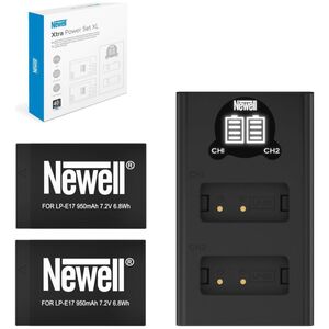 Akumulator Newell NEWELL Ładowarka dwukanałowa DL-USB-C i dwa akumulatory LP-E17 do Canon