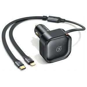Ładowarka Usams Ładowarka samochodowa USAMS C41 ze zwijanym kablem 1xUSB-C, 1xLightning PD 30W Fast Charge czarny/black
