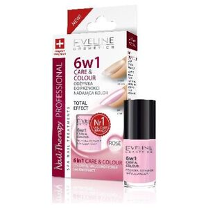 Eveline Nail Therapy Lakier odżywka 6w1 Care & Colour Rose 5ml