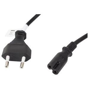 Kabel zasilający Lanberg radiowy CEE 7/16 - IEC 320 C7, 1.8m, czarny (CA-C7CA-11CC-0018-BK)