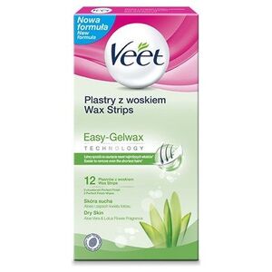 Veet Plastry do depilacji z woskiem dla skóry suchej 12 szt