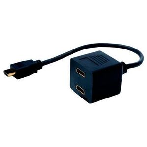 Digitus HDMI HDMI x2, 0.2m, Czarny (AK-330400-002-S)